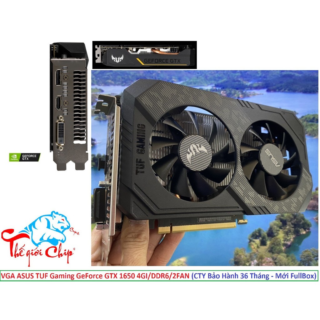 VGA (Cạc màn hình)  ASUS TUF Gaming GeForce GTX 1650 4GI/DDR6/2FAN (CTY Box-3 Năm)