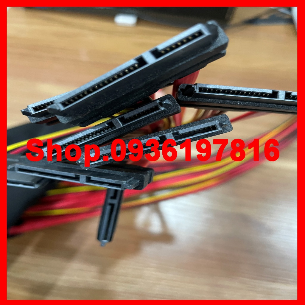 Dây Cáp Sata Nối Dài, cáp nối dài SATA kèm nguồn 30cm 22pin  Male to Female Sata