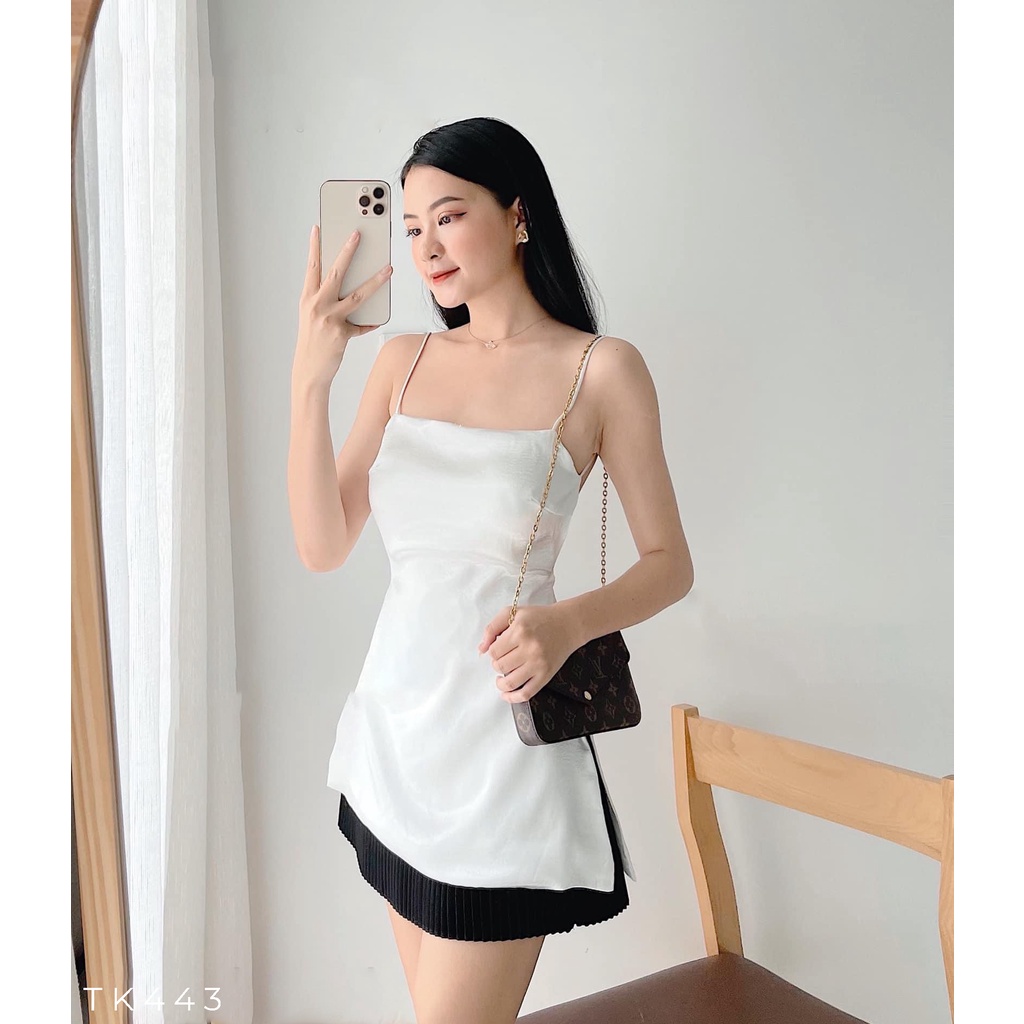 [BBSTORE'S] Áo Cát Nhung Xẻ Tà Pearl Top -TK443