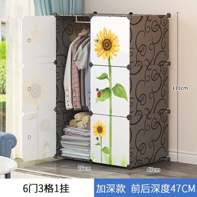 TỦ NHỰA GHÉP 6 Ô ĐỂ QUẦN ÁO ĐA NĂNG SÂU 47cm hoặc 37cm