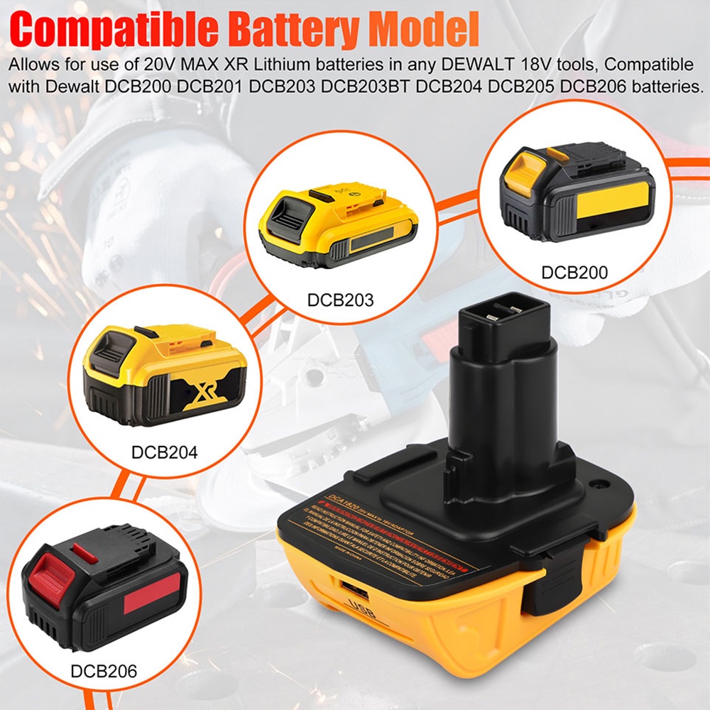 Bộ chuyển đổi pin li-ion DIYMORE 18v 1820 20v tối đa