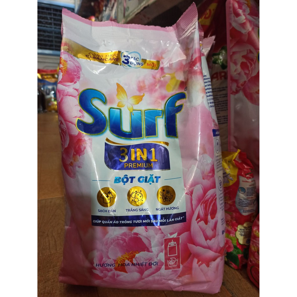 (Mới) Bột Giặt Surf 3in1 Hương Hoa Nhiệt Đới Gói 2.7kg