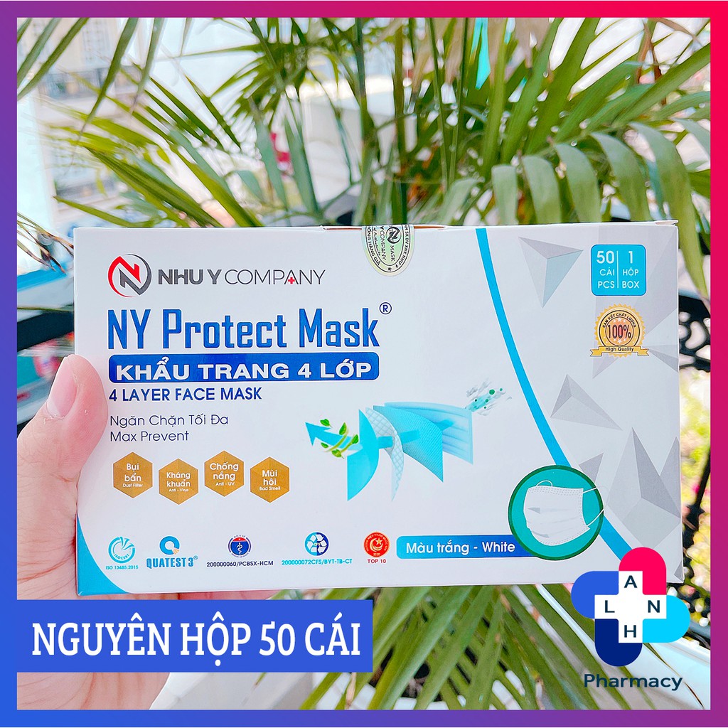 Khẩu trang y tế 4 lớp Như Ý màu trắng - NY Protection Mask.