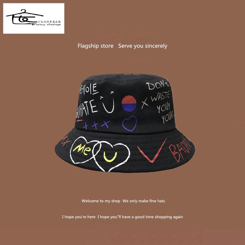Nón Bucket Chống Nắng In Họa Tiết Graffiti Phong Cách Hàn Quốc Dễ Phối Đồ Thời Trang Xuân Hè Cho Nam Và Nữ