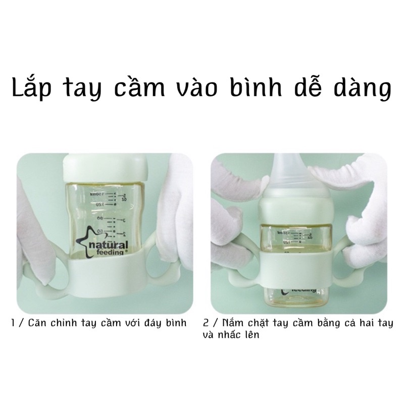 Tay cầm bình sữa Avent, bình sữa cổ vuông HG TC06 / Tay cầm bình sữa silicon cánh tiên