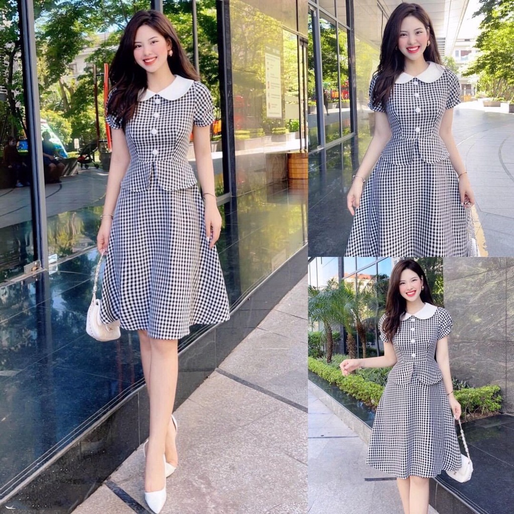 ĐẦM XOÈ CARO CỔ SEN
