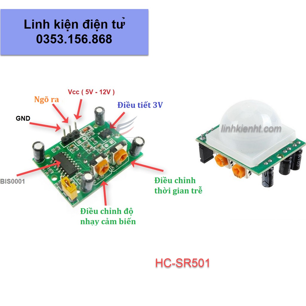 Module phát hiện chuyển động HC-SR501 LOẠI TỐT