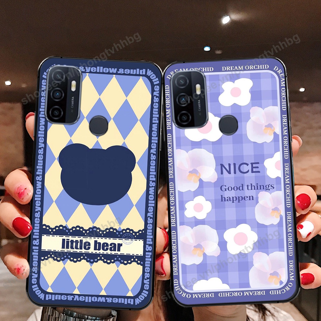 Ốp lưng Oppo A53 trái tim gấu thể thao , smile mặt cười cực cute