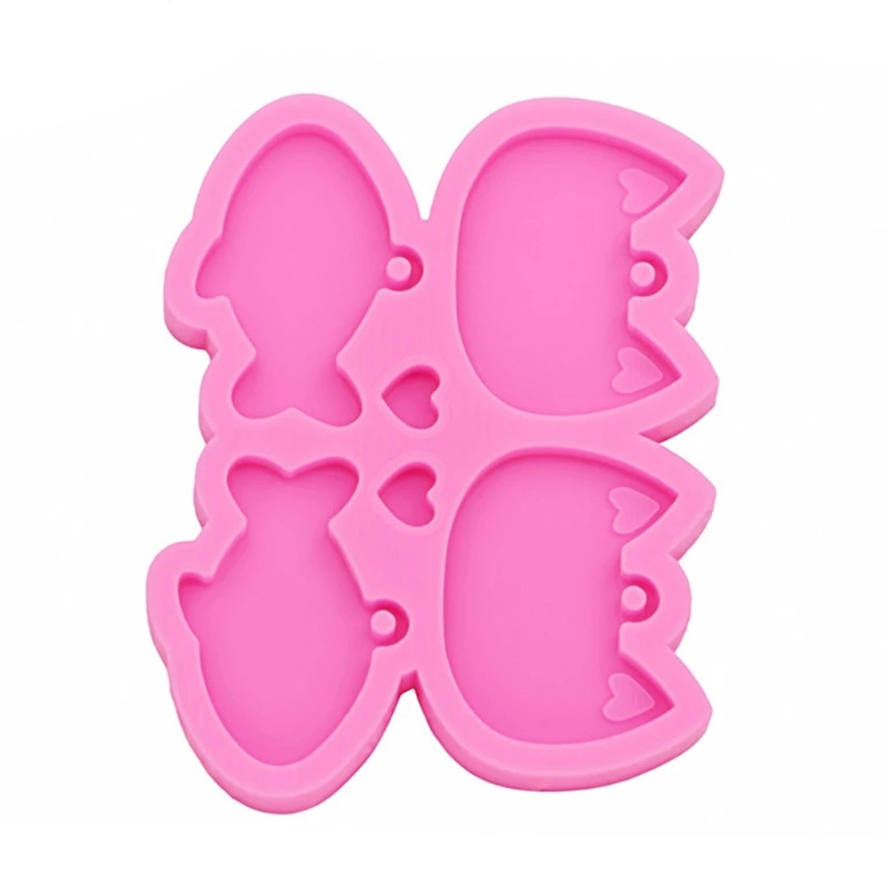 Khuôn silicone tạo hình làm móc khóa hình mèo dễ thương