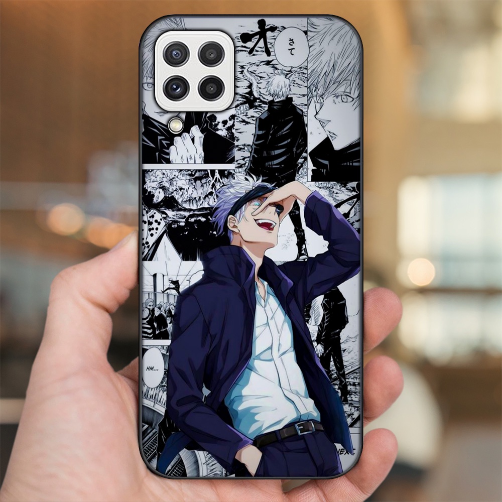 Ốp lưng Samsung A22 4G, A22 5G viền đen in hình Satoru Jujutsu Kaisen