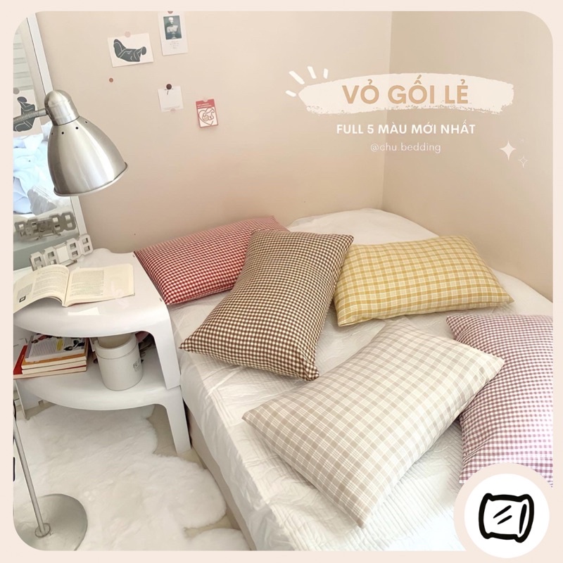 Vỏ gối: caro chất liệu Cotton (MẪU MỚI ĐÃ CẬP NHẬT)