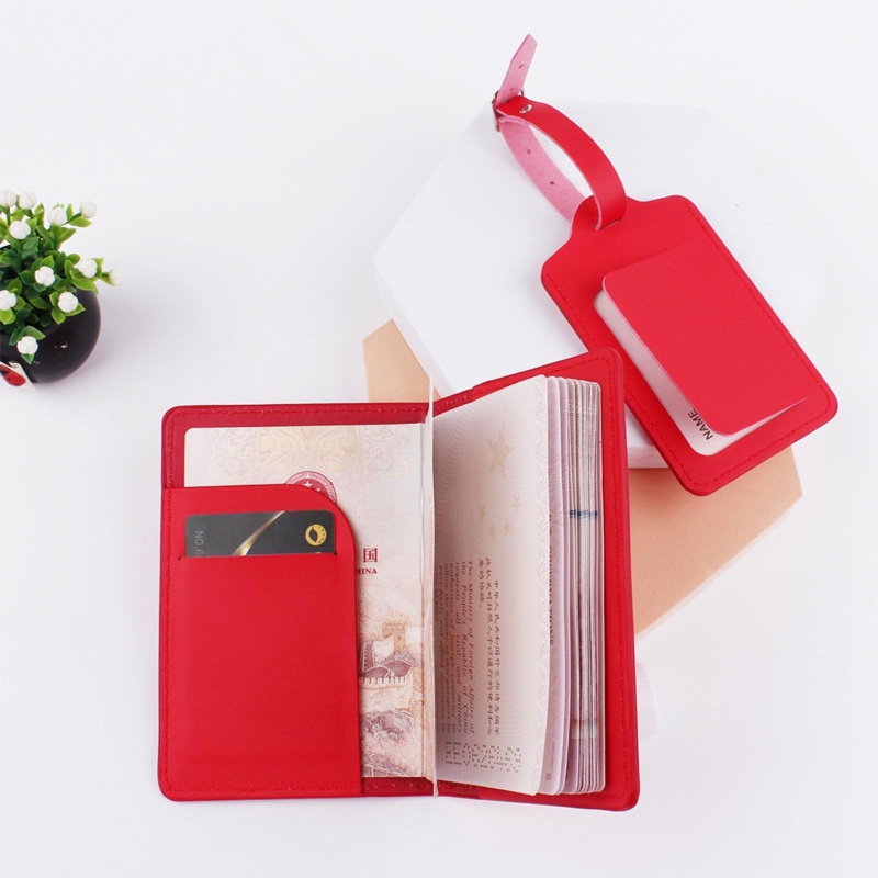 1 Set Ví Da PU Đựng Hộ Chiếu Thẻ Hành Lý Cho Cặp Đôi