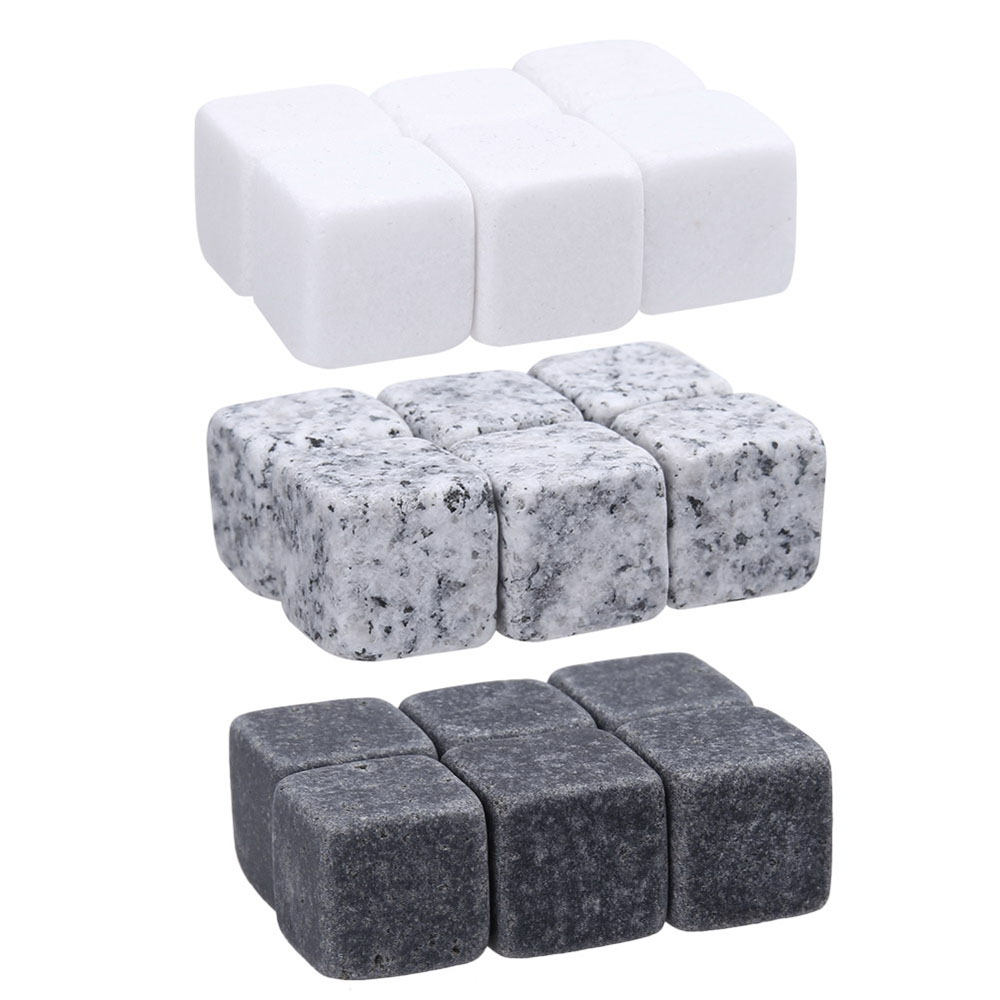 【Ready Stock】 Reusable Whiskey Wine Cooler Ice Cube Stones Rocks Set Stone Cooler Cube Chiller
