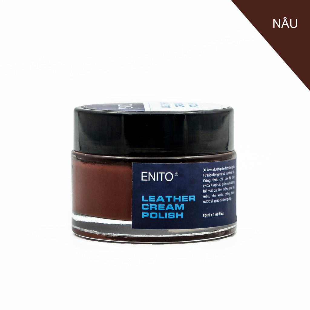 Xi Dưỡng Da Enito Leather Cream Polish 50gram - Làm Mềm, Phục Hồi Giày Da Cao Cấp