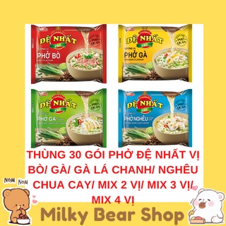 Thùng 30 gói phở đệ nhất vị bò/ gà/ gà lá chanh/ nghêu chua cay/ mix 2 vị/ mix 3 vị/ mix 4 vị