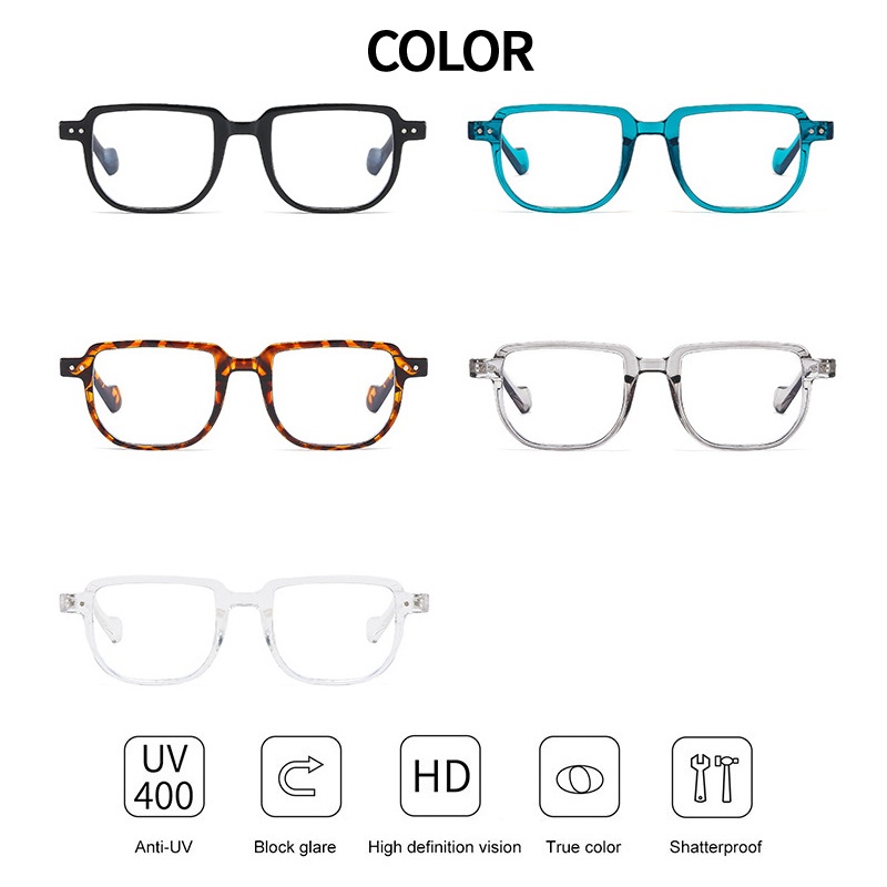 (KIQI-FASHION) COD Kính Chống Ánh Sáng Xanh Gọng Vuông Nhỏ Thời Trang Hàn Quốc Cổ Điển Cho Nam Nữ