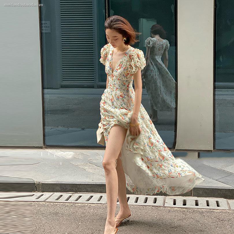 Đầm Dài Tay In Hoa Kiểu Retro Pháp Thời Trang Mùa Hè 2021 (12 Ngày) | BigBuy360 - bigbuy360.vn