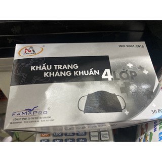 Khẩu trang y tế kháng khuẩn 4 lớp Nam anh màu đen