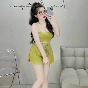 Sét bộ 2 dây ngang &amp; quần đùi ống rộng Cực xinh TV2