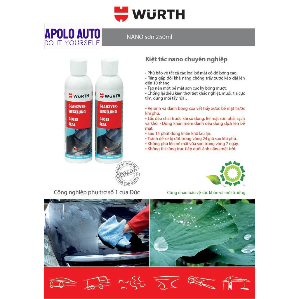 PHỦ BÓNG BẢO VỆ SƠN WURTH GLOSS SEAL WURTH