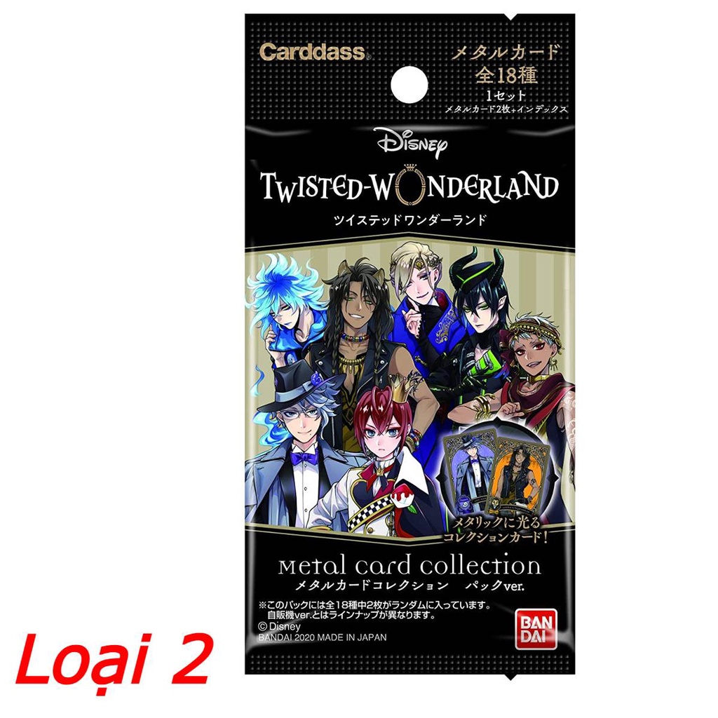 Thẻ bài Metal Card Disney : Twisted-Wonderland bóc ngẫu nhiên chính hãng