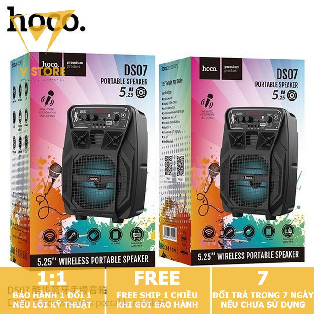 LOA BLUETOOTH KARAOKE KÈM MIC 8W HOCO DS07 - MÀU ĐEN [HOCO ĐÀ NẴNG]