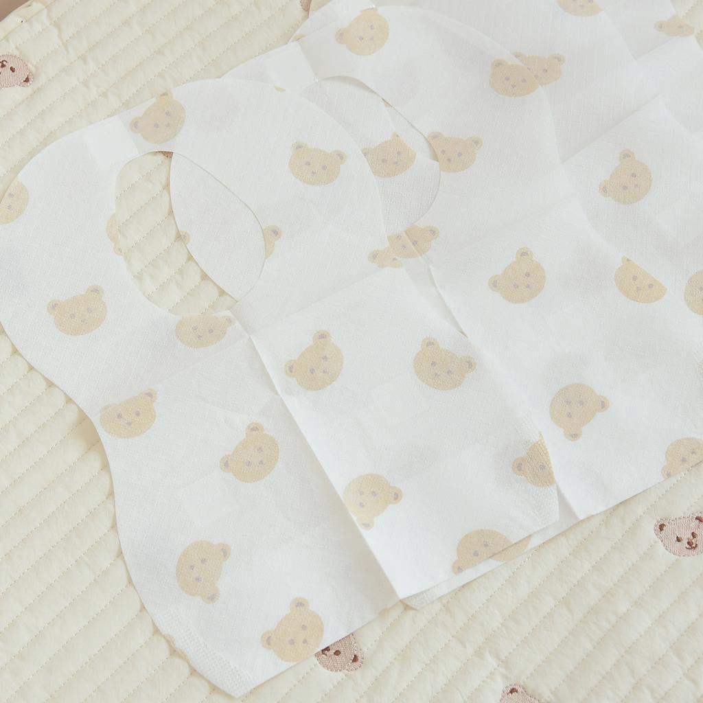 Yếm ăn dặm dùng 1 lần KIKITACHI chính hãng có máng 20 chiếc 1 hộp cho bé . tiện lợi khi đi du lịch và ăn tại nhà hàng