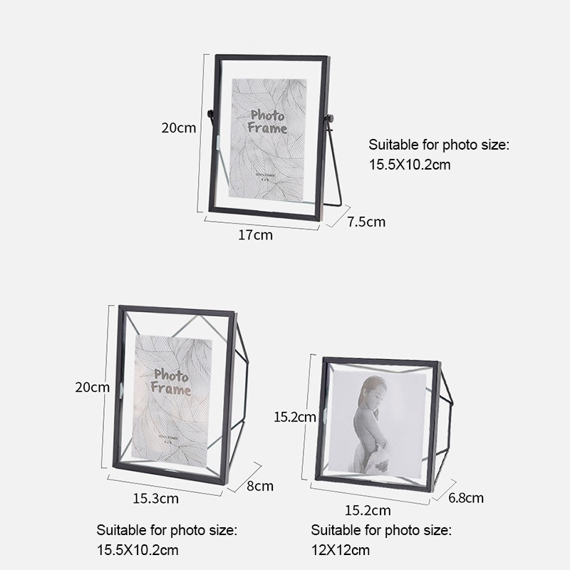 Khung ảnh để bàn mặt kính viền kim loại cao cấp | BigBuy360 - bigbuy360.vn
