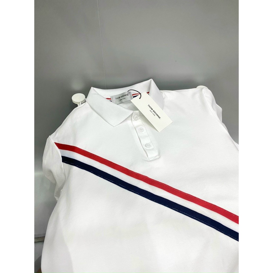 Áo polo thời trang nam kẻ chéo, trẻ trung, lịch sự