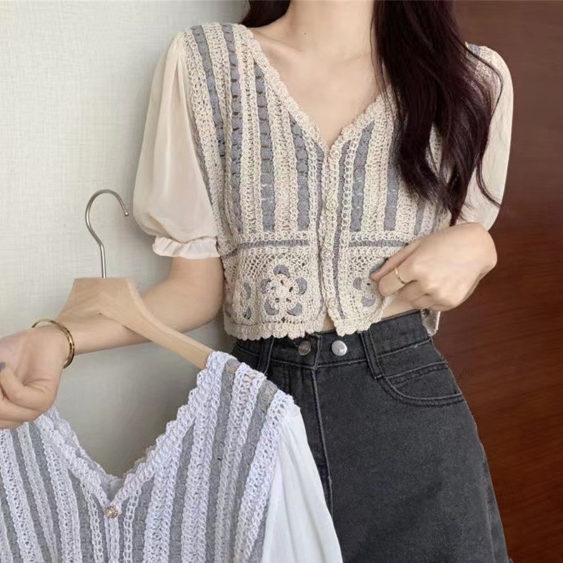 Áo Nữ Tay Dài Phồng Cổ Chữ V Thời Trang Quyến Rũ