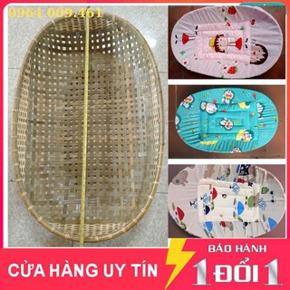 Nôi tre đặt nằm võng size 85x55 kèm bọc lót nệm nôi