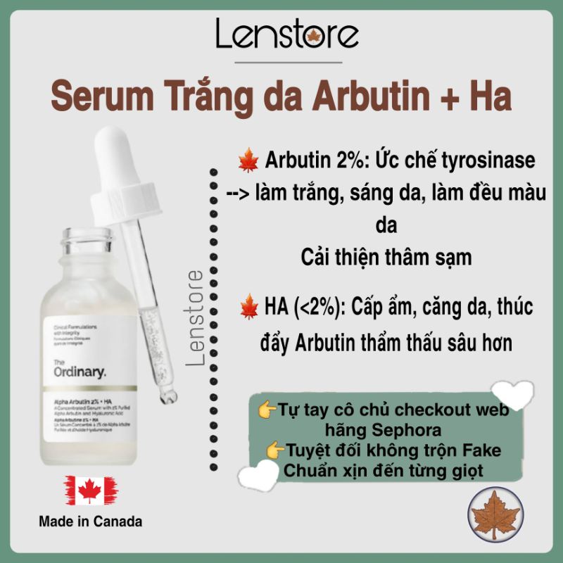 Serum trắng da - The Ordinary Arbutin + HA
