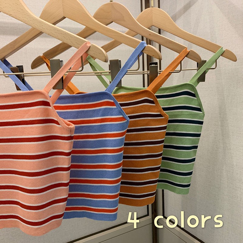 Áo sát nách hoạ tiết kẻ sọc thiết kế tôn dáng cho phái nữ | BigBuy360 - bigbuy360.vn