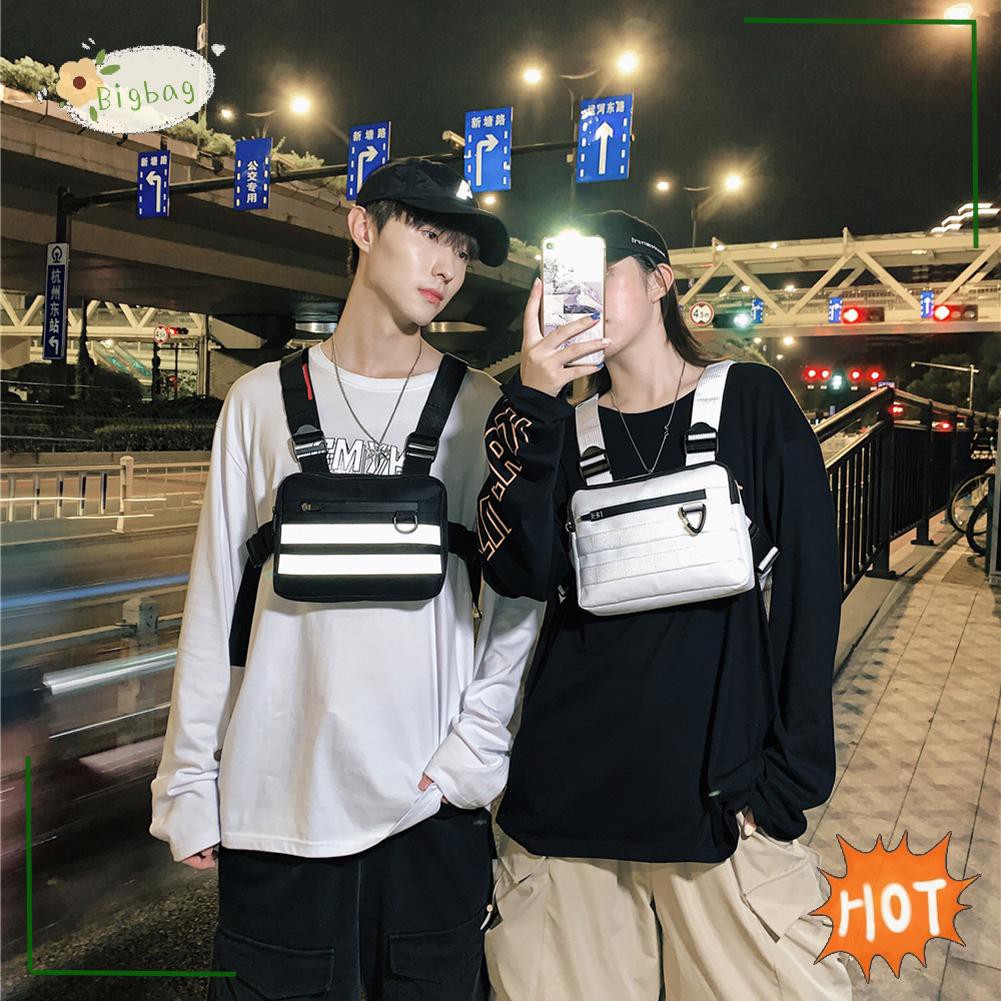 Túi đeo ngực vải oxford phong cách hip hop đường phố cá tính cho nam nữ