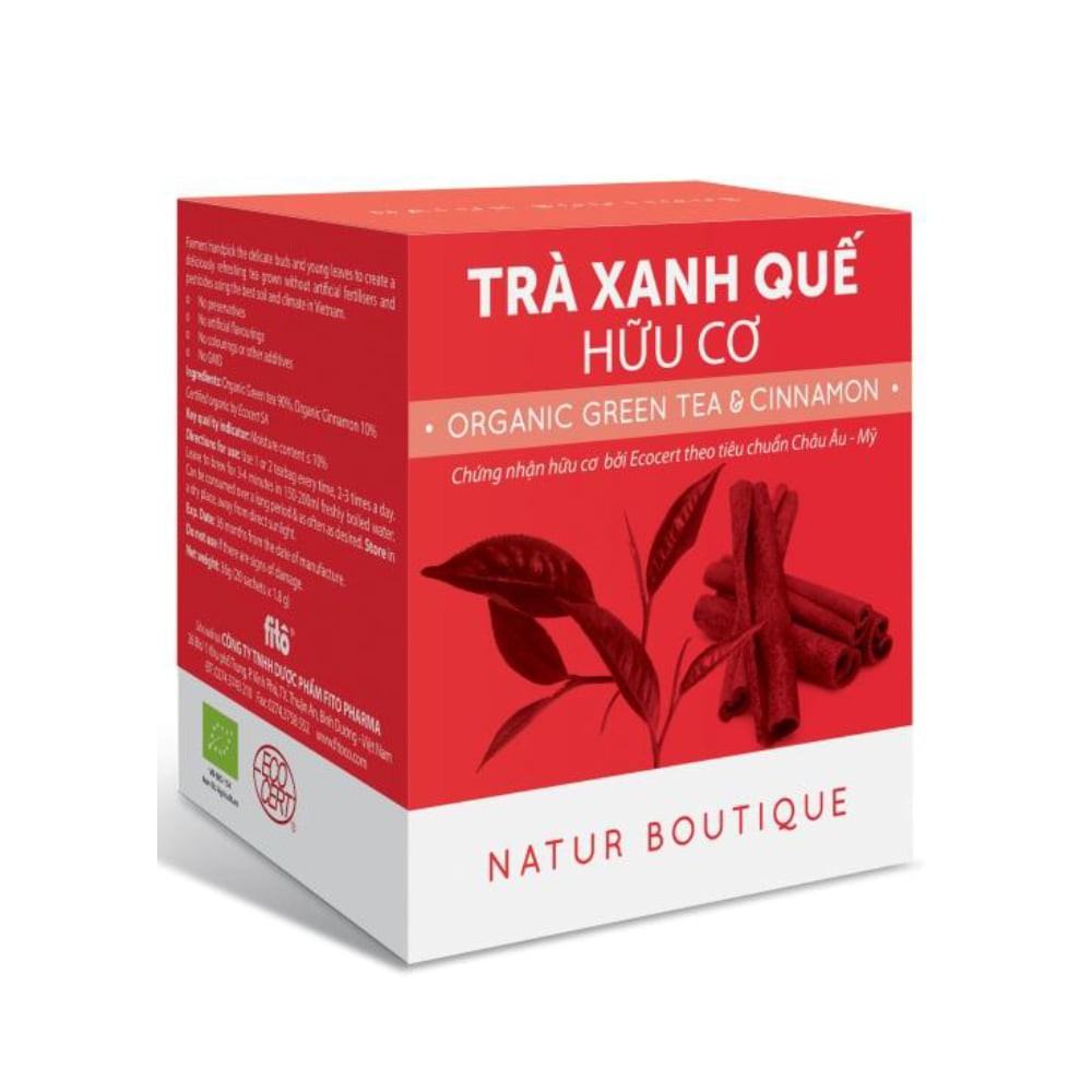 Trà Xanh Quế Hữu Cơ Natur Boutique FITO Organic Cinnamon Green Tea (20 teabags)