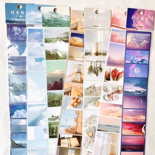 Dây Sticker style Aesthetic - Dải Sticker Hình Dán theo Tone Màu