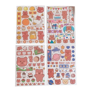 Hình dán, sticker dễ thương sáng tạo phong cách Hàn Quốc, set 4 tấm