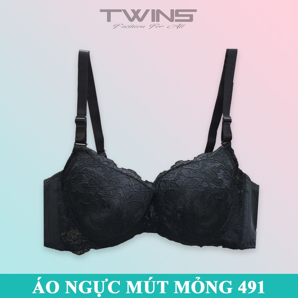 Áo ngực nữ ren nâng ngực SD491 có gọng mút mỏng mềm mịn phom nguyên ngực size 36-38-40-42