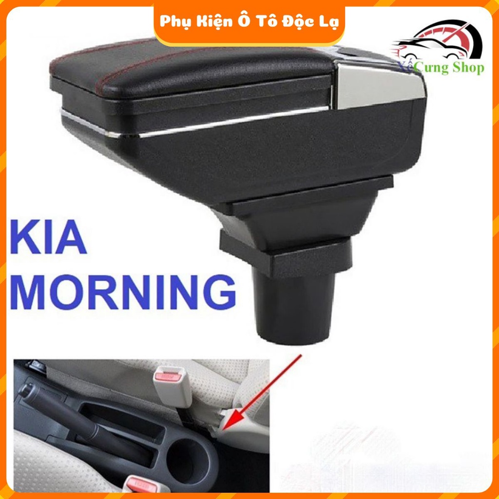 Hộp tỳ tay xe KIA MORNING cao cấp tích hợp 7 cổng sạc USB - Bảo hành 12 tháng
