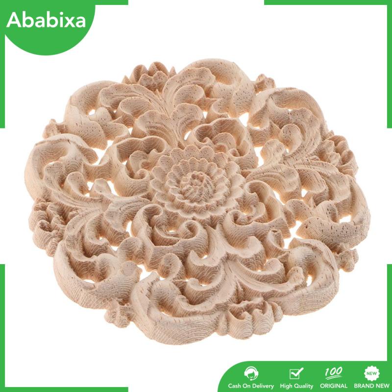 [Ababixa] Miếng Dán Tủ Chạm Khắc Hoa Văn Phương Tây Hình Tròn Màu Sắc Tự Nhiên Không Sơn