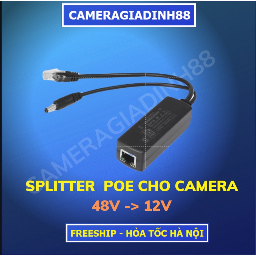 Bộ chuyển nguồn POE Splitter chuyển đổi 48V sang 12V dùng cho camera và thiết bị mạng