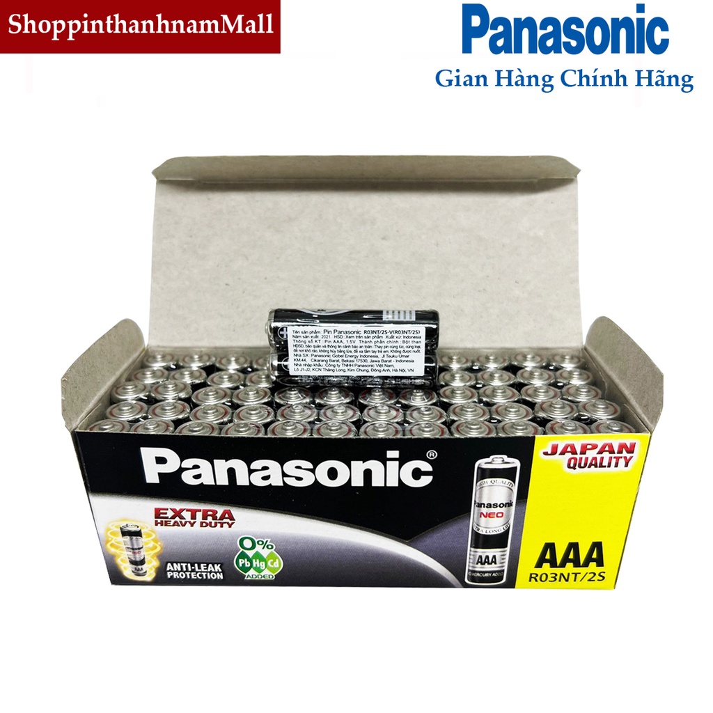 Hộp 60 Viên Pin AAA Panasonic R03NT/2S chính hãng