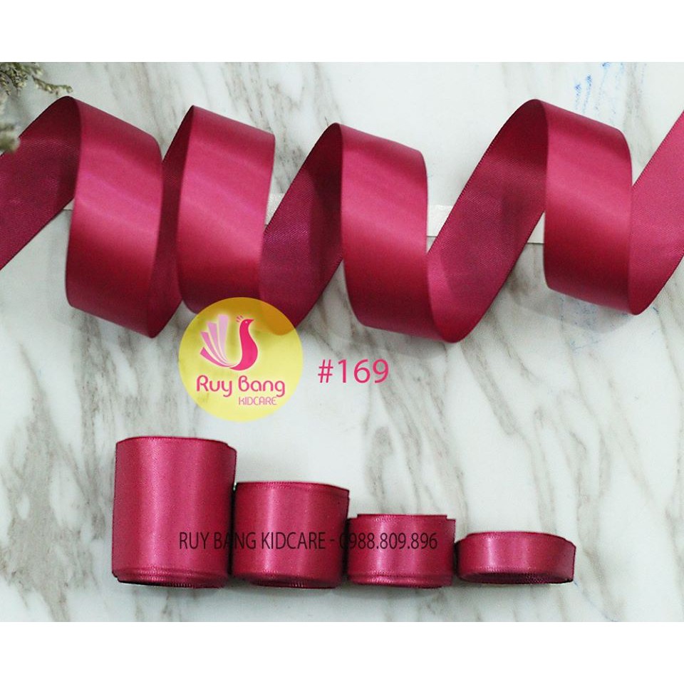 Ruy băng satin ❤️FREESHIP❤️ ruy băng lụa tone hồng ( cuộn 5m)