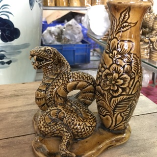Rắn lọ hoa_gốm sứ bát tràng