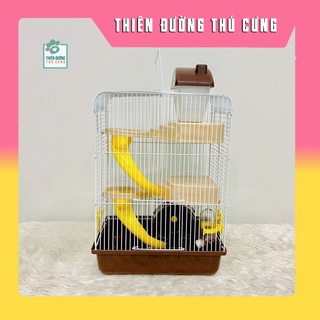 Lồng hoàng tử ếch 3 tầng cho hamster 27x28x38cm