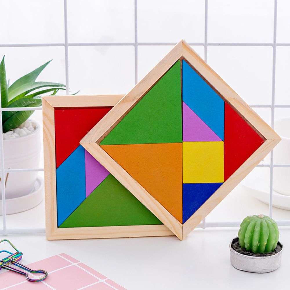 Đồ chơi trí tuệ Tangram Pison bộ ghép hình 7 miếng nhiều màu bằng gỗ kích thích tư duy sáng tạo cho trẻ - PVN2816