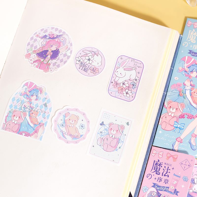 Sticker cute - hình dán hoạt hình, trang trí - Chương phép thuật - 1 pet x 2 tờ