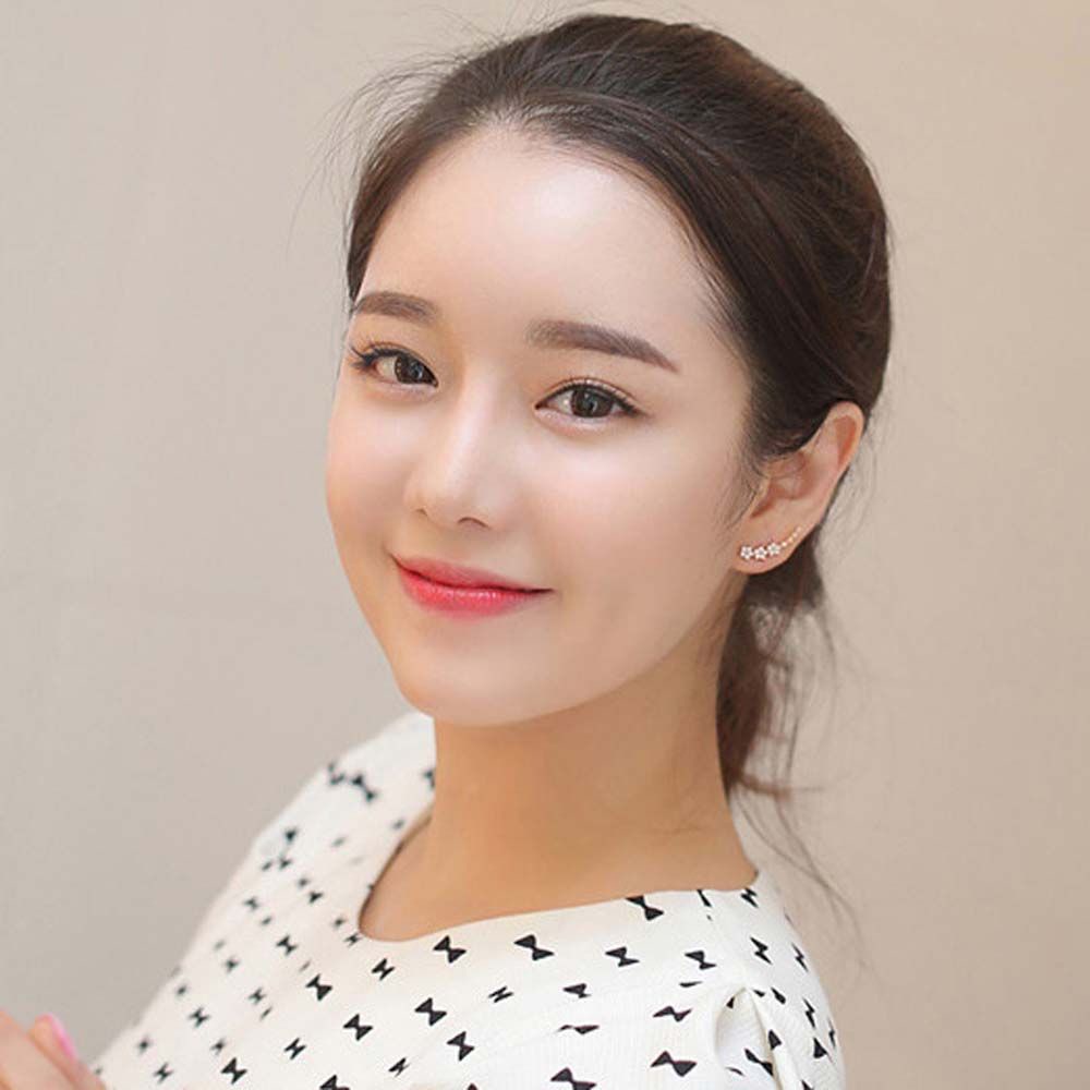 Khuyên Tai Hình Hoa Đính Kim Cương Giả Nhiều Màu Thời Trang Thanh Lịch Cho Nữ