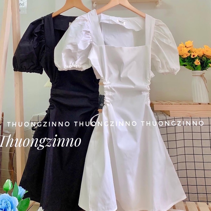 Váy chun ngực ullzang 2 màu trắng/ tím