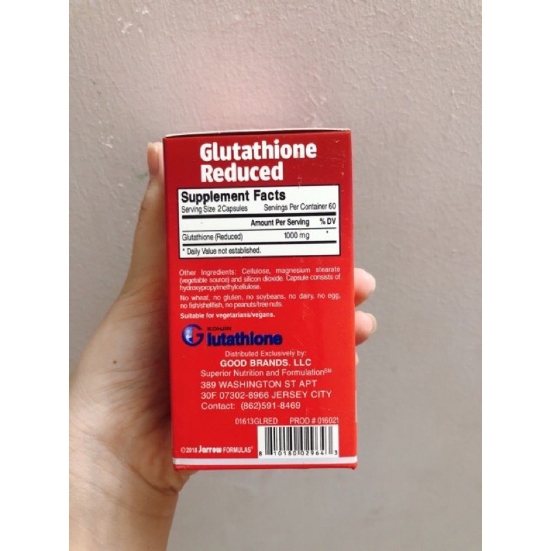 Viên uống trắng da GLUTATHION 1000mg ( USA, Hộp 60 viên) - Làm trắng da, chống lão hoá, giảm nám, giải độc gan | BigBuy360 - bigbuy360.vn